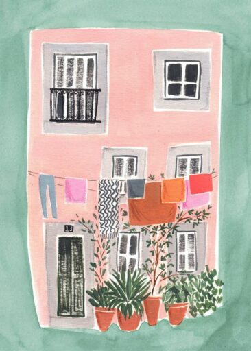 Pink house green by Emma Block